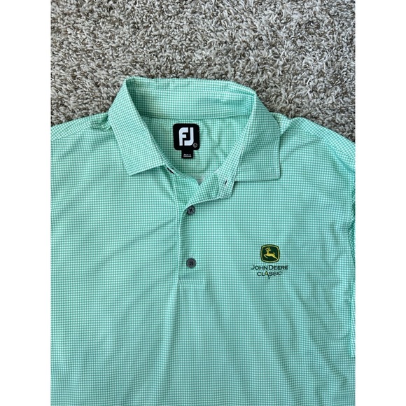 John Deere Classic Golf Polo Mens L  FootJoy  Green Performance 50th Anniversary - Picture 2 of 8